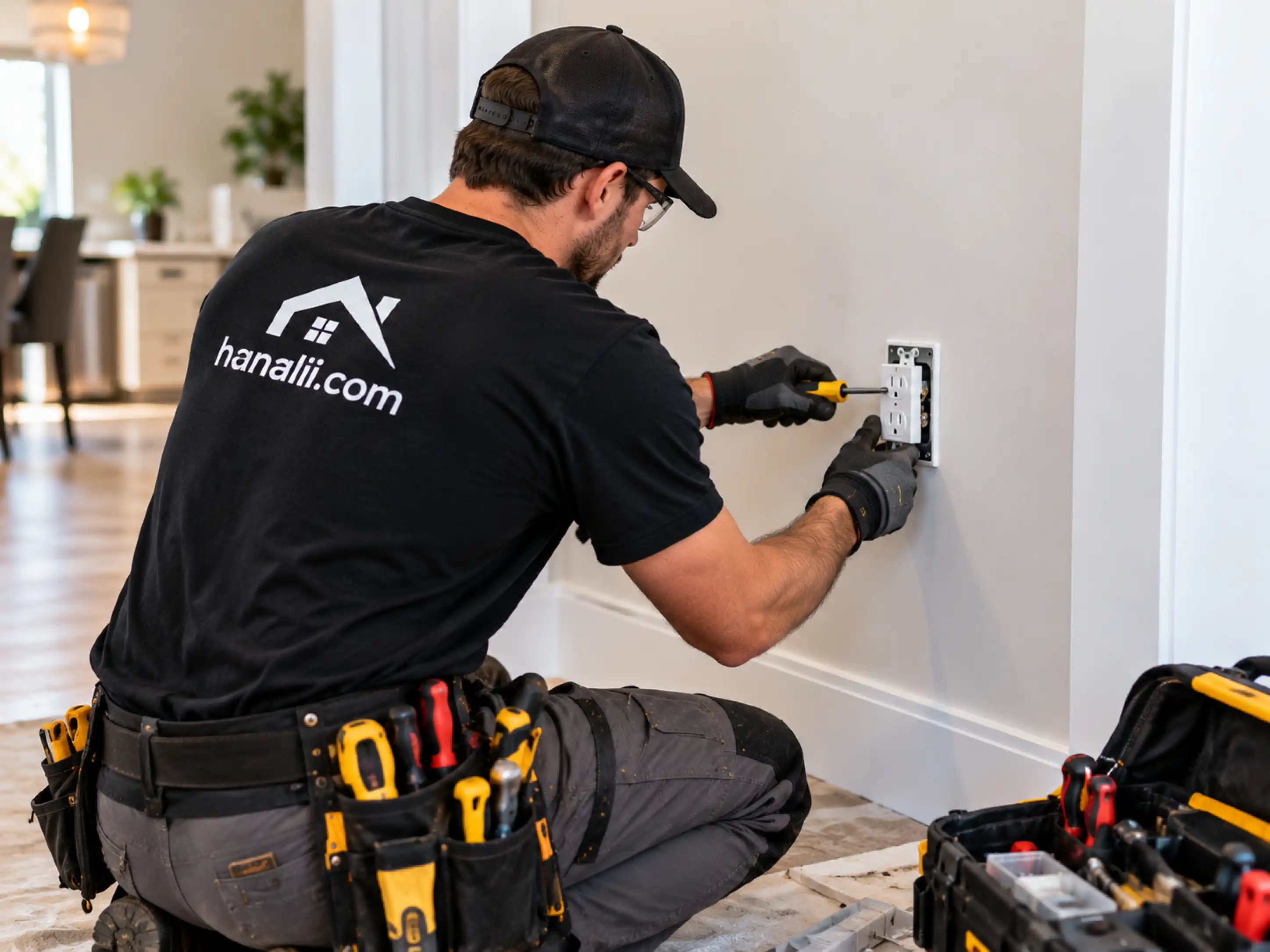 Electrical outlet installation in a home