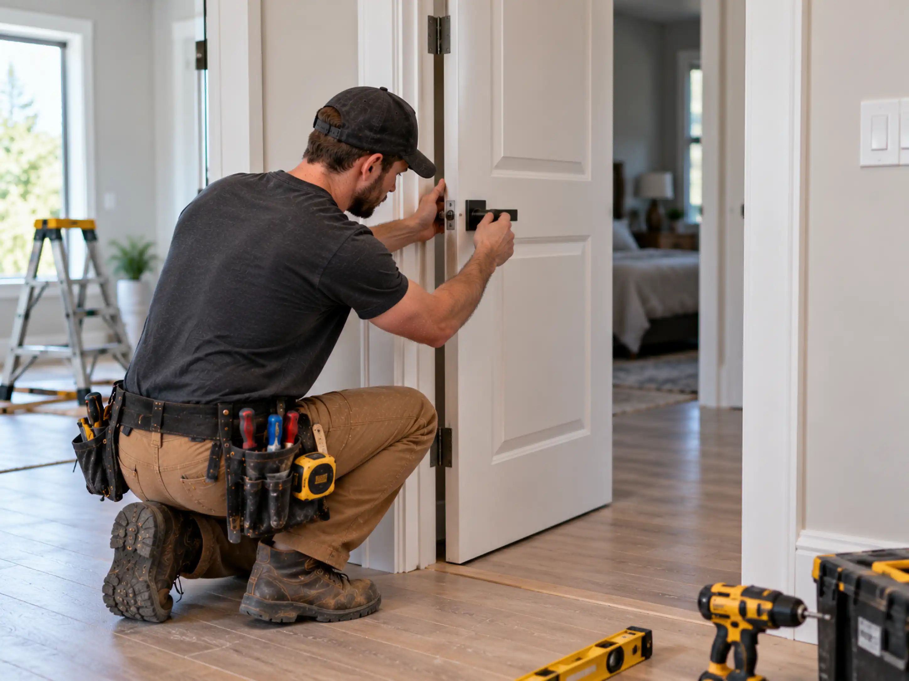 Installing or adjusting an interior door